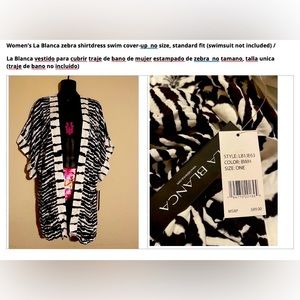 La Blanca zebra shirtdress swim cover-up standard fit